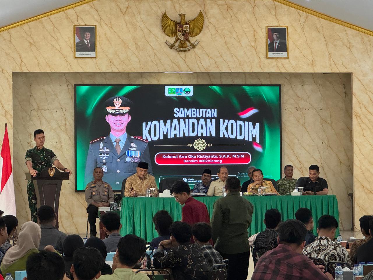 Temu Wicara Kebangsaan atau FGD Antara Unsur Forkopimda dengan Elemen BEM serta Organisasi Kepemudaan se Provinsi Banten di Makodim Serang 06/02 Serang